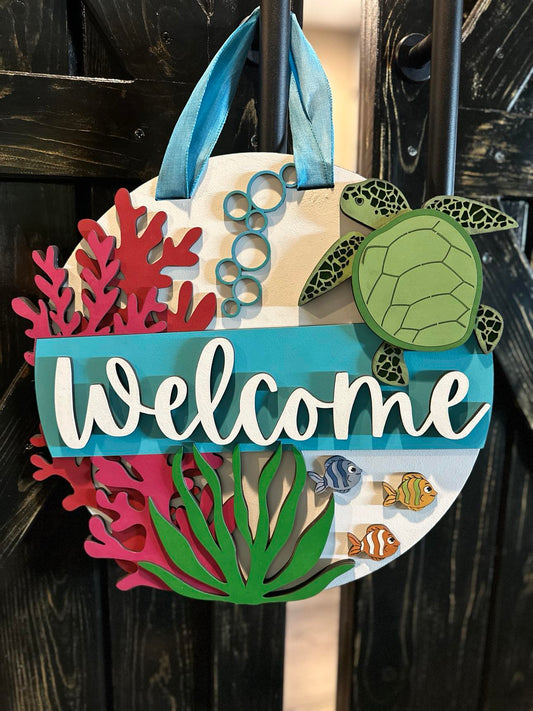 Finished -  Large Door Hanging Sign -Turtle