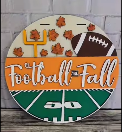 Finished - Large Door Hanging Sign - Football & Fall