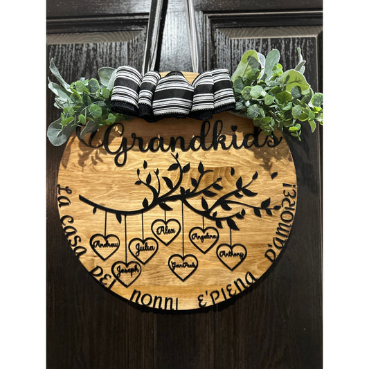 18" Custom 3D Door Hanging Sign | Grandkids