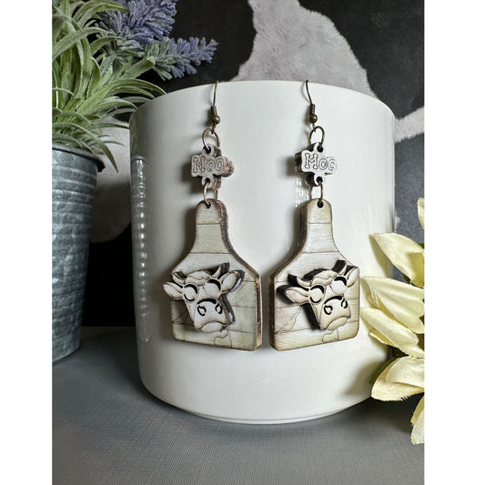 Handmade - Moo Cow Earrings