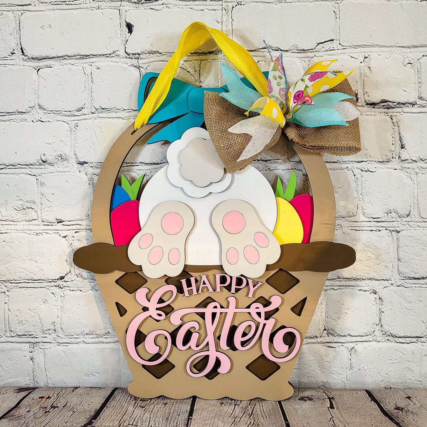 Finished -  Large Door Hanging Sign - Happy Easter Bunny Butt