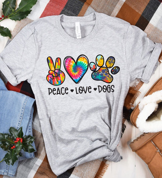 Peace ❤ Love ❤ Dogs - Graphic T-Shirt